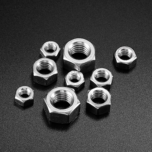 3/8-16 Hex Nuts 50Pcs 304 Stainless Steel 18-8, Full Thread, Hex Drive, Bright Finish by SG TZH