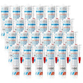 Adhesive Guru Clear Silicone Sealant Waterproof (24 x 10.15 fl.oz.), All Purpose 100% Silicone Caulk, Weatherproof & Flexible Adhesive Sealant for Indoor and Outdoor Use, Transparent - 24 Pack