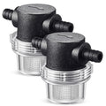 1/2 Inches Water Pump Strainer, Compatible with 3/8 Inches Hose Barb In-Line Strainer Twist-On Pipe Sprayer Filter for Water Pump 12V Direct Current 80 PSI RV Camper Marine Boat Lawn (2)